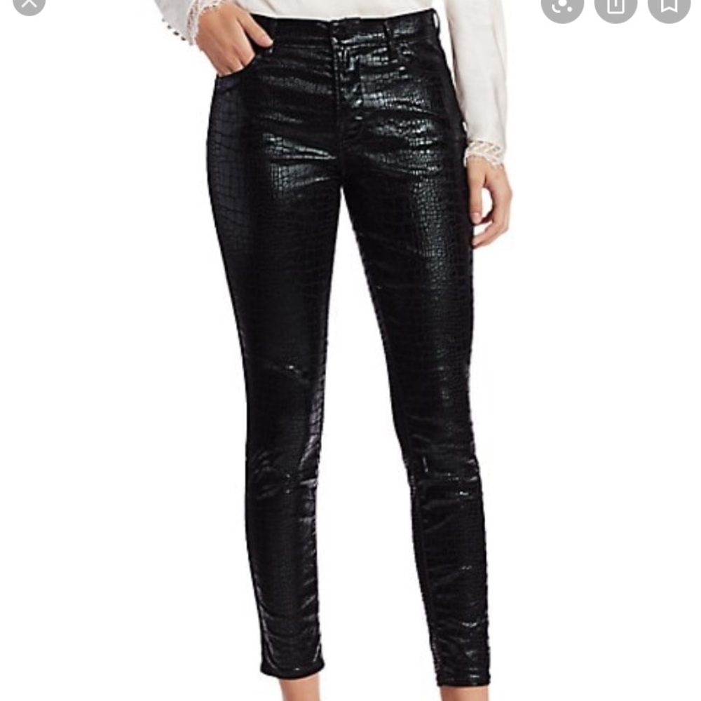 Frame Croc Effect coated Skinny Jeans Size 27